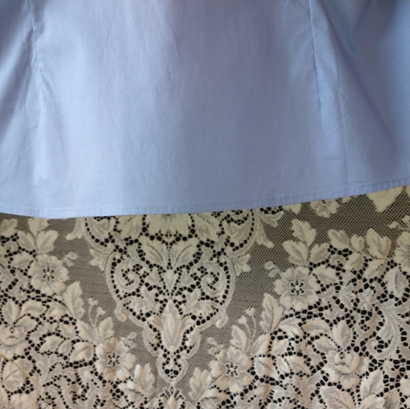 Carson Kressley periwinkle blue shirt long sleeves double lapel layered cuff NWT - Picture 5 of 5